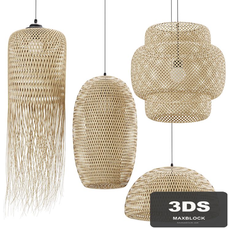 Rattan pendant light collection 203