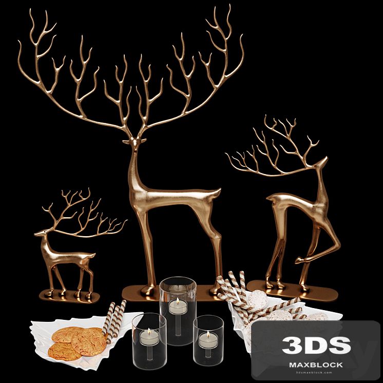 Set with deer