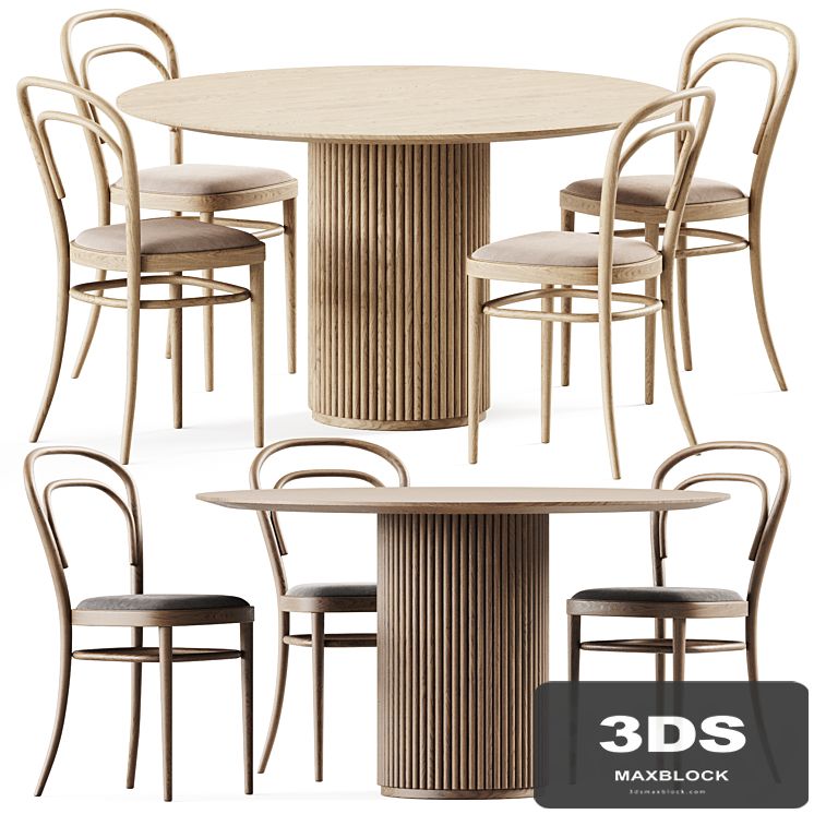 Table Palais royal By asplund and Bentwood Chair 215 by Thonet