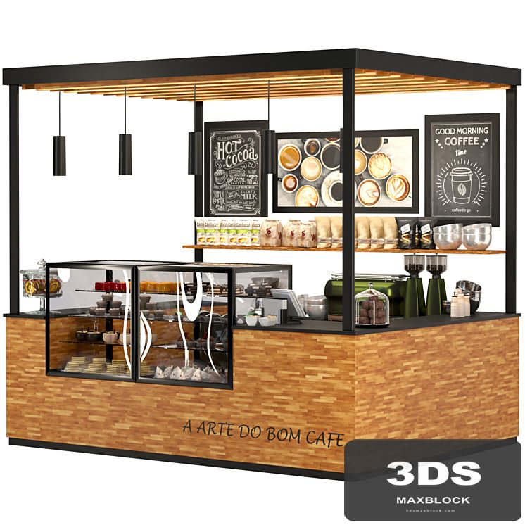 Coffee point in ethnic style with desserts, sweets and wooden elements in the decor