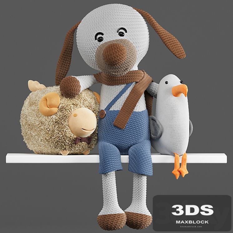 Toys, dolls: dog, sheep, Seagull
