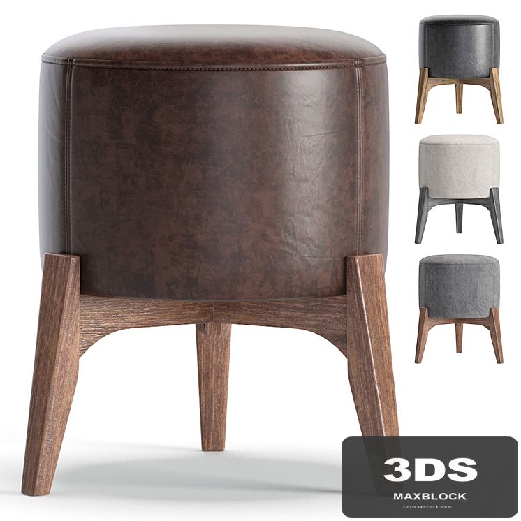 Jodi pouf Velvet and Leather made by Cosmo