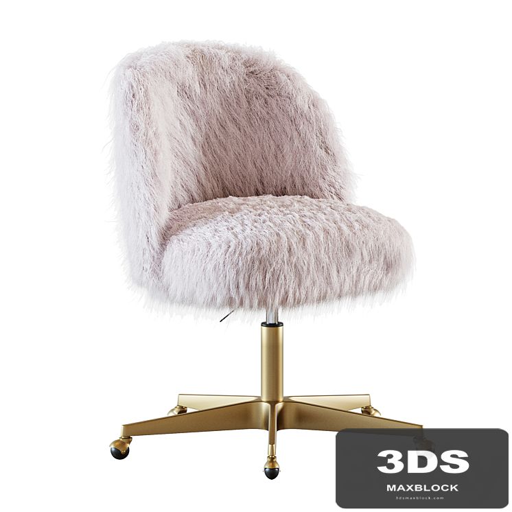 RH ALESSA KASHMIR FAUX FUR DESK CHAIR