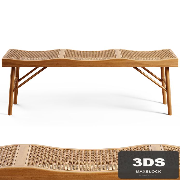 Zara Home - The bench made of wood and rattan