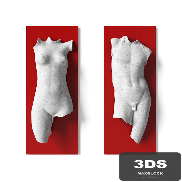 Man and woman torso wall panel