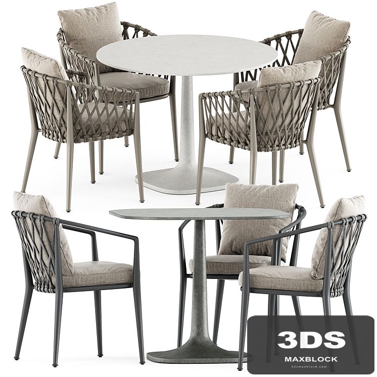 Erica outdoor chair and Fiore Outdoor table by bebitalia
