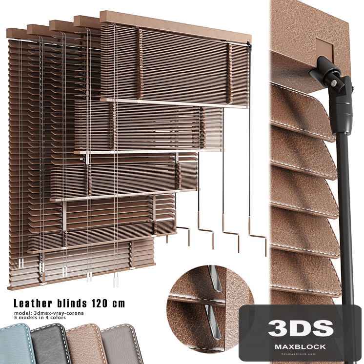 Leather blinds 120 cm