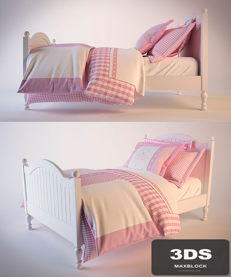 Catalina Bed Trundle & with pink linen