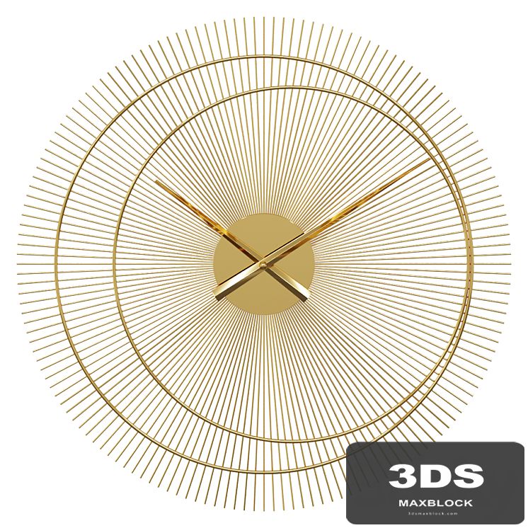 Gold metal clock D60cm Wall clock dubai