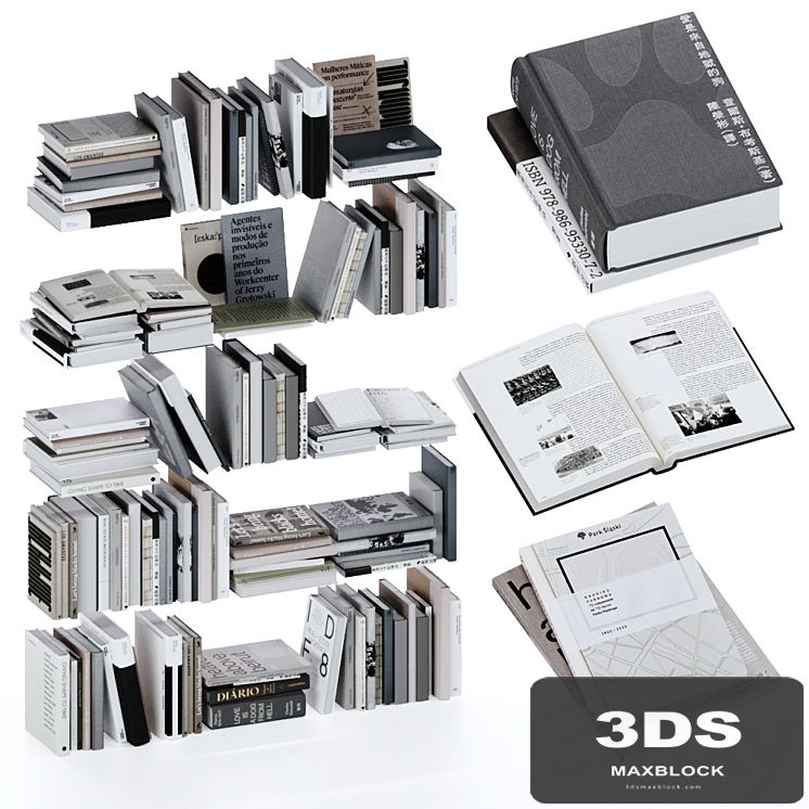 Gray and white books set vol4