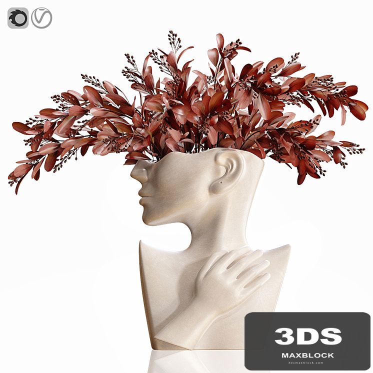Human face art vase