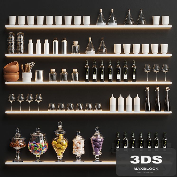 A set of dishes and accessories for the kitchen