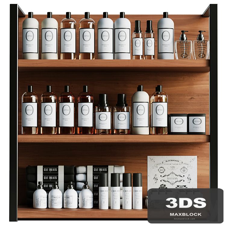 Collection of cosmetics for beauty salons or bathroom
