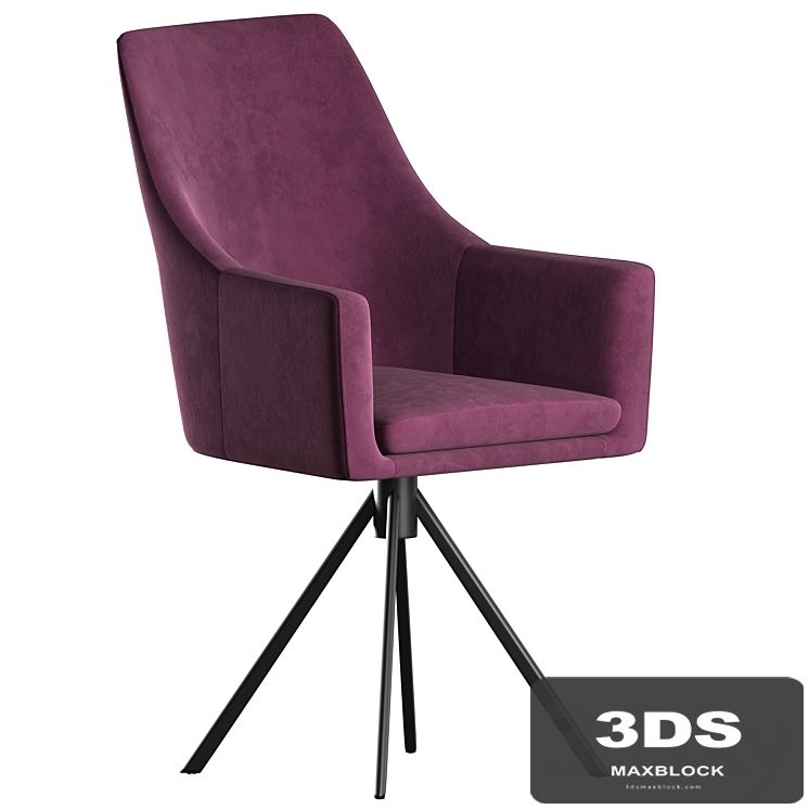 HALF ARMCHAIR MIAMI ON METAL SUPPORT