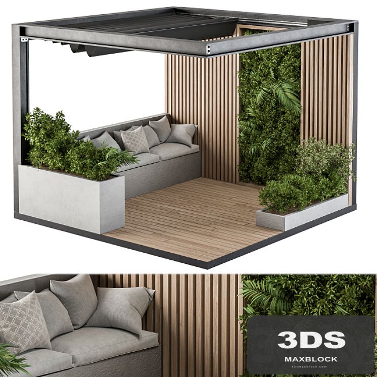 Roof Garden and Balcony Furniture with Pergola - Architect 49