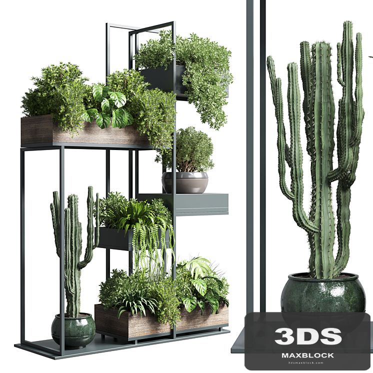 Collection Outdoor Indoor plant stand-metal and wooden vase 13