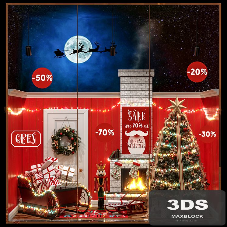 New Year's showcase of the decorative store