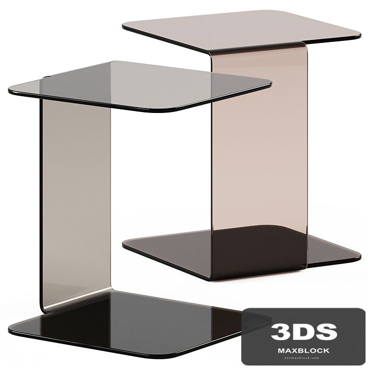 Glass Side Table Shell by Sovet italia / Glass side table