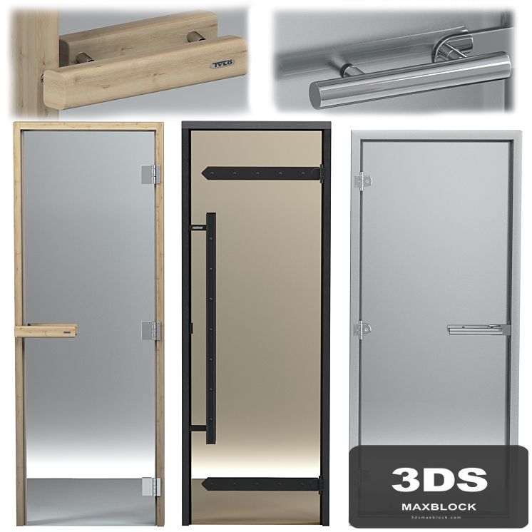 Turkish sauna glass doors hamam set 2