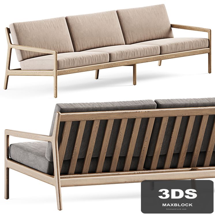 Teak Jack outdoor sofa 3 seater by Ethnicraft / Three-seater sofa