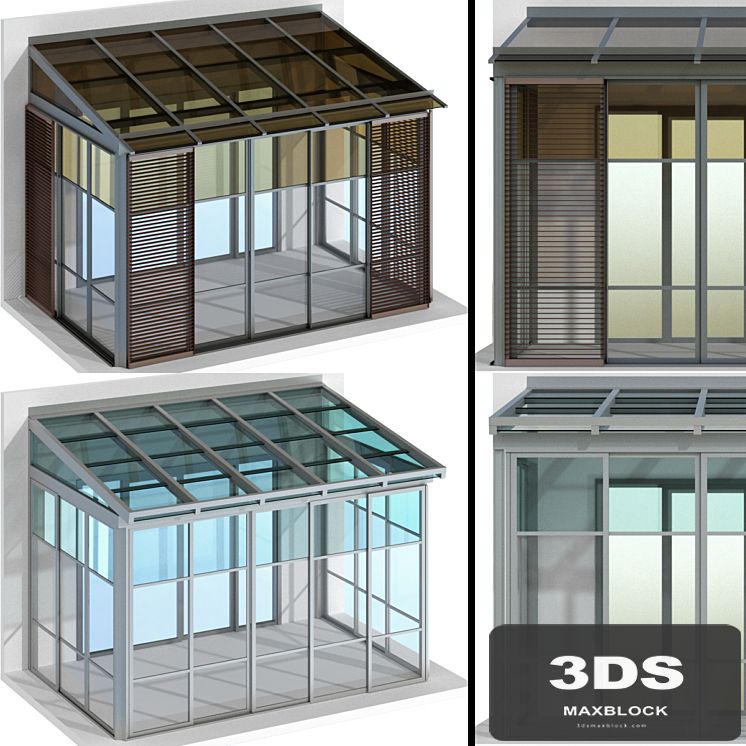 Metal glazed veranda terrace