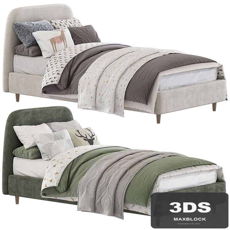 Bed Oatmeal Raelynn Upholstered Bed 217