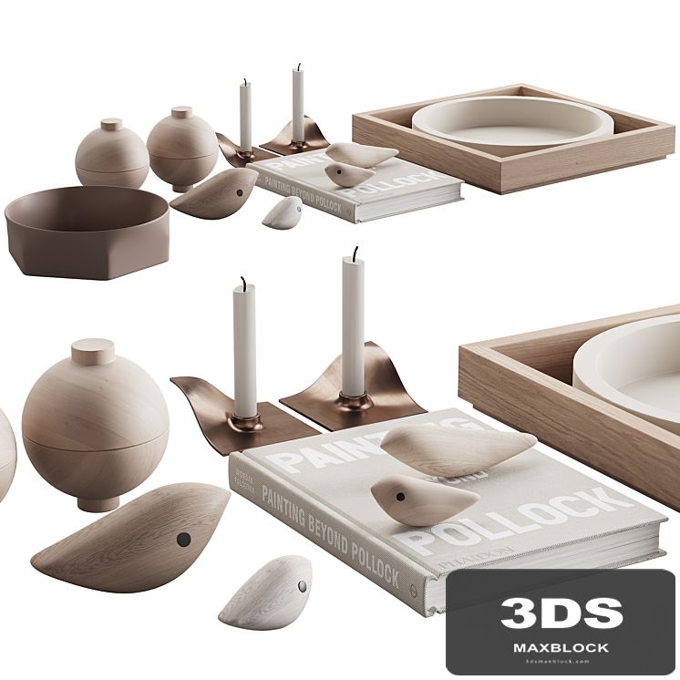 077 Living decor set NEUTRAL BIRDS 00