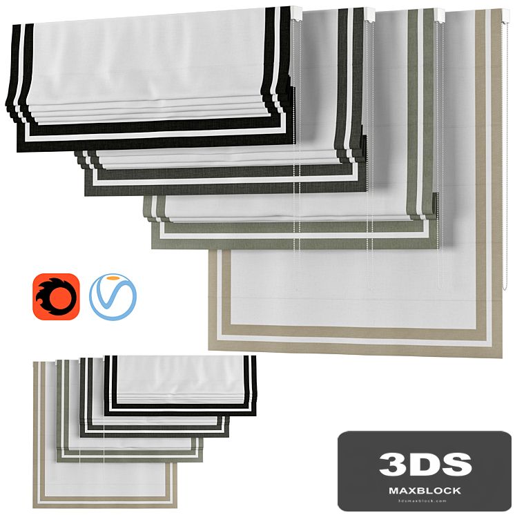 Roman Curtains 155 | BY HARRINGTON | Rows of Ribbon