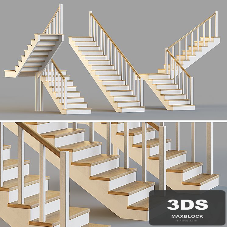 Wooden stairs for a private house 1