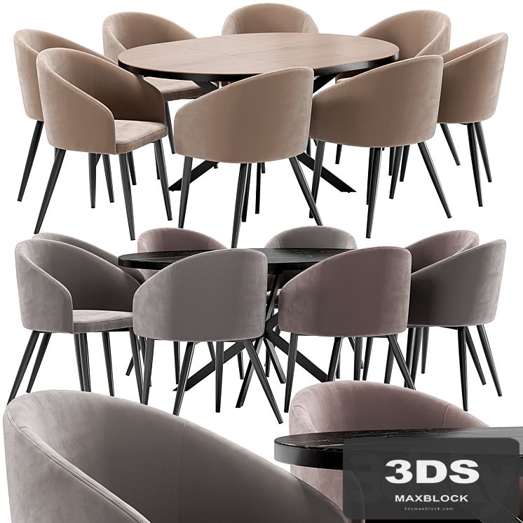 La fontain dining chair and Astra table
