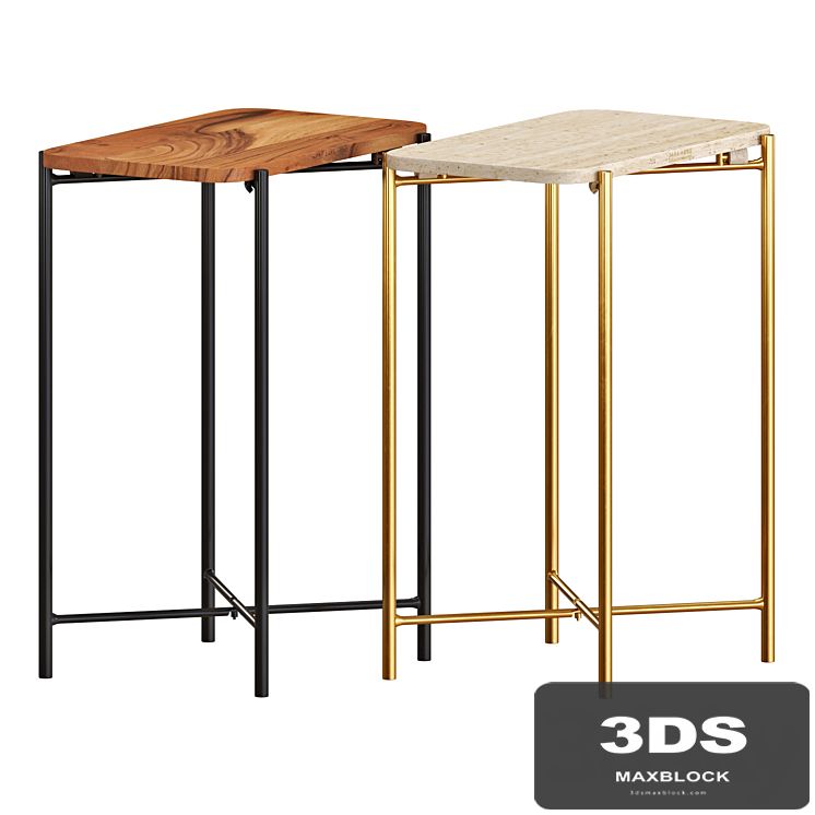 Zara Marble And Wooden Side Tables