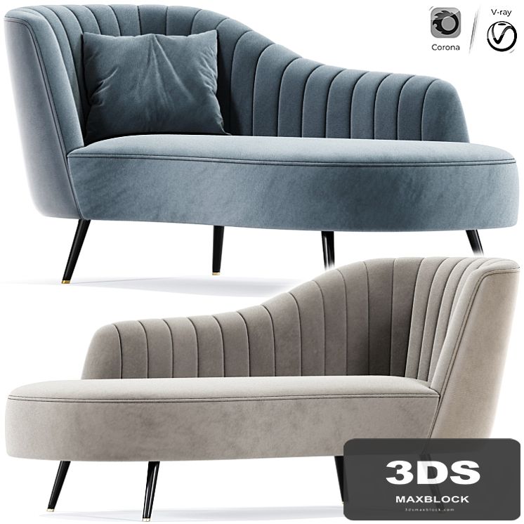 Baxton Kailyn Glam Chaise Lounge