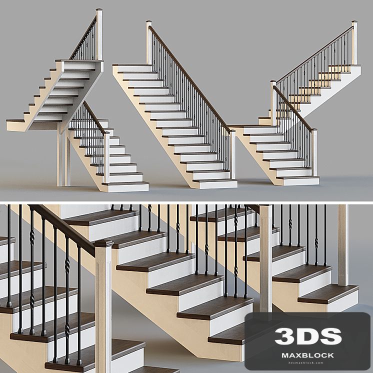 Wooden stairs for a private house 3