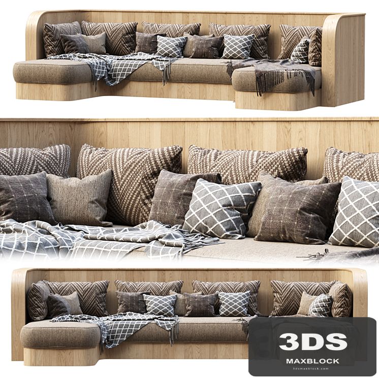 Emilia Large Restaurant sofa by Bpoint Design / Restaurant wooden sofa