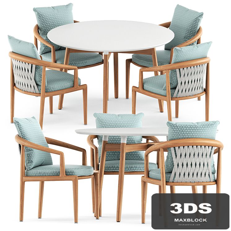 Secret garden chair by Poltrona Frau and BA103 round table by Carl Hansen and Son