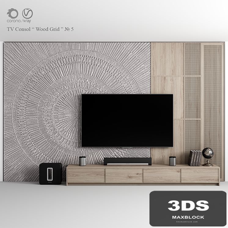 TV Consol "Wood Grid"
