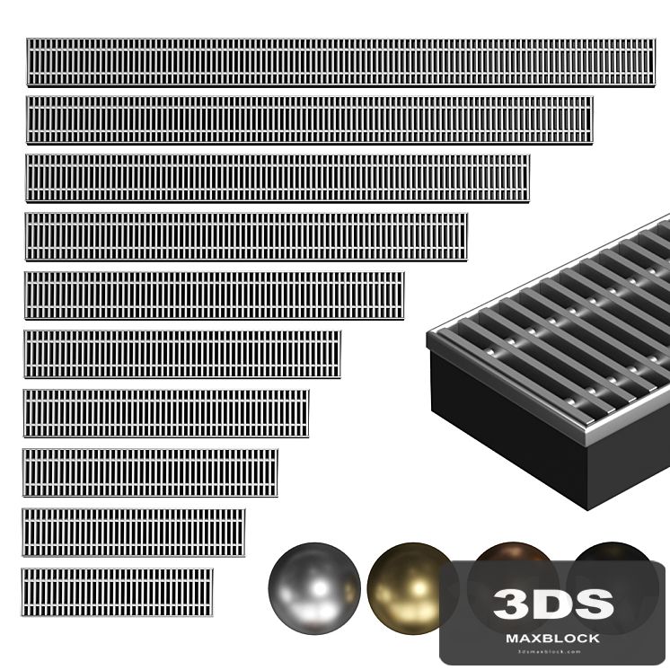 A set of water, floor convectors. 600-2000mm. 4 colors