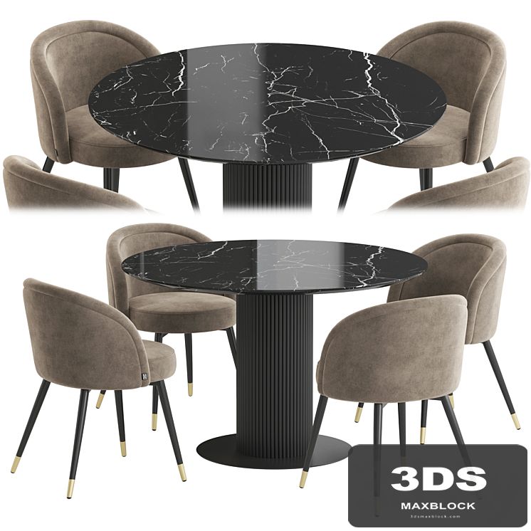 Velvet table Chloe chair TOK Dining set