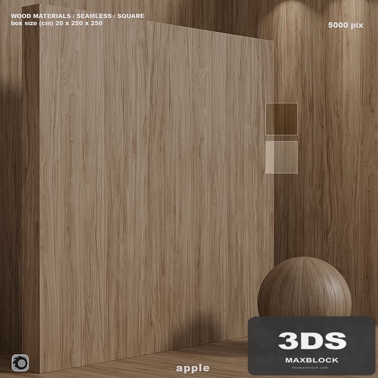 Material wood (seamless) apple tree - set 127