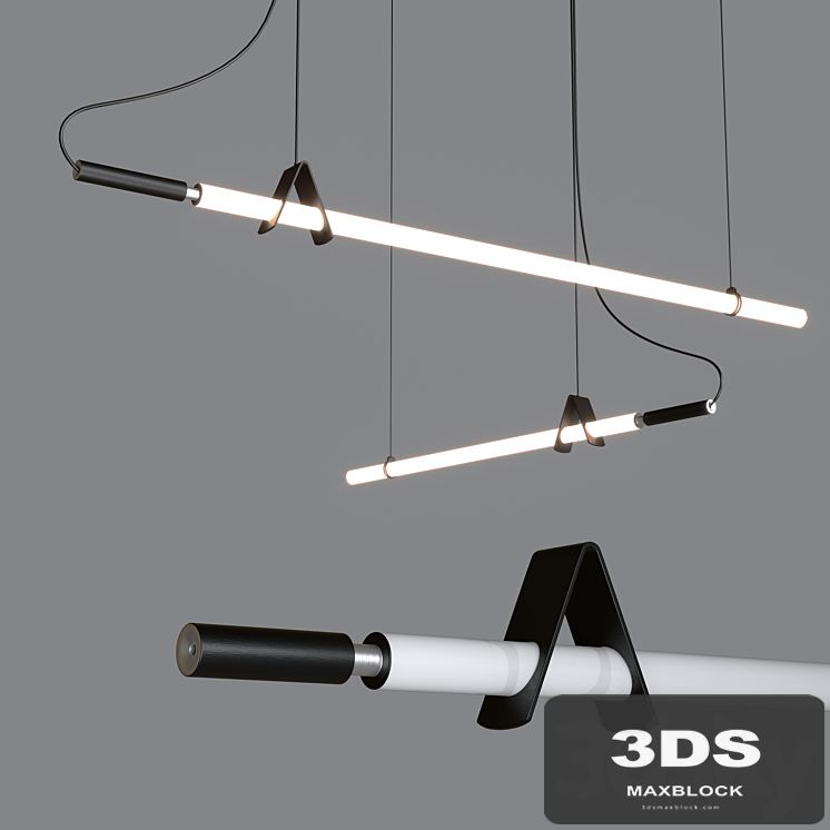Linear minimalist style chandelier modern led strip light cafe bar lamp tube chandelier