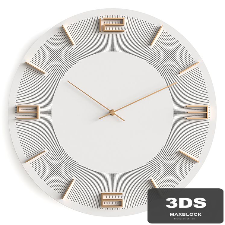 Wall clock KARE Leonardo White-Gold