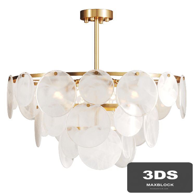 Smoked glass hanging disc chandelier JACKLYN