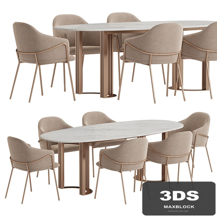 Hudkoff Lord table Stanley chair dining set