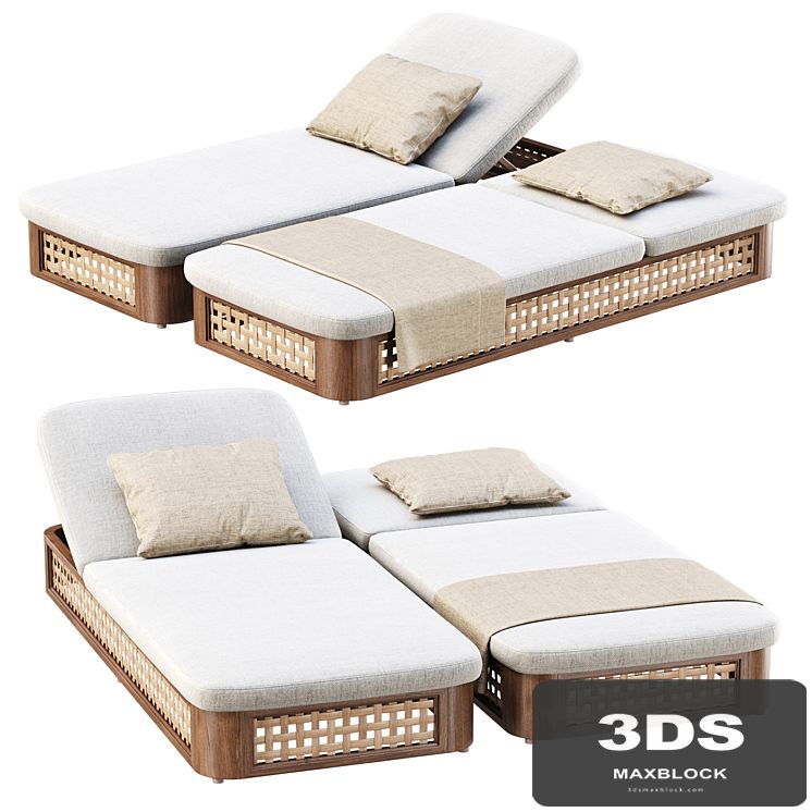 Sofia Rattan Chaise Lounge / Chaise Lounge
