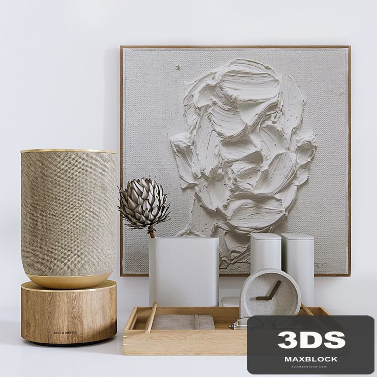 Decorative set with Protea and Plaster panel