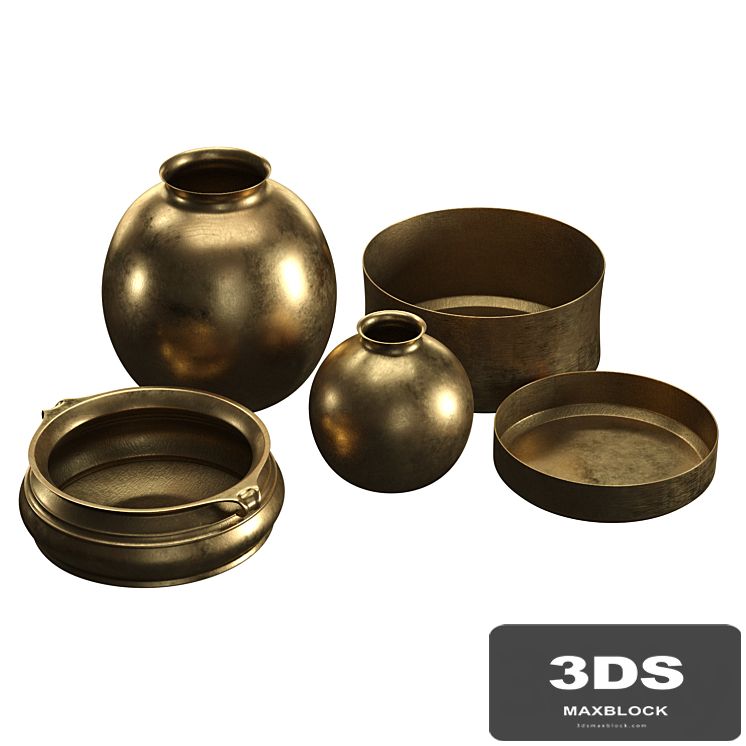 BURNISHED BRASS VASES (RH)
