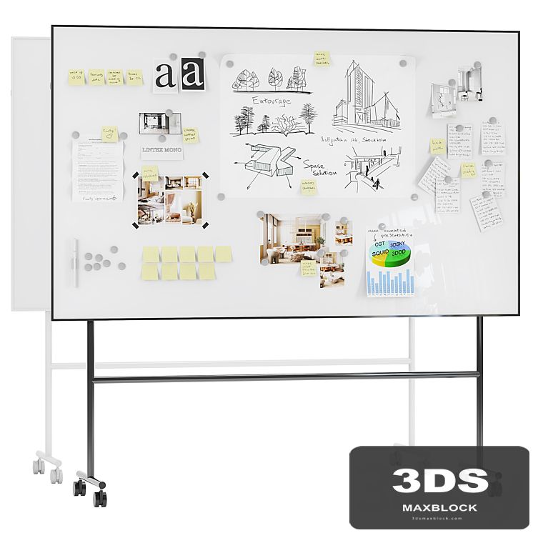 Whiteboard magnetic partition Lintex MONO
