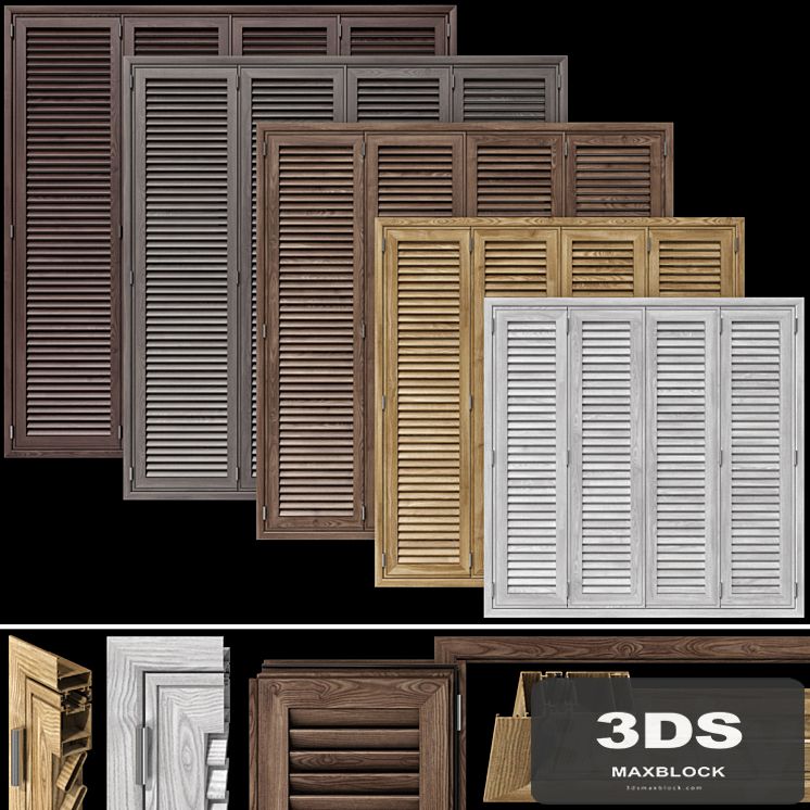Wooden shutter blind system for windows and doors