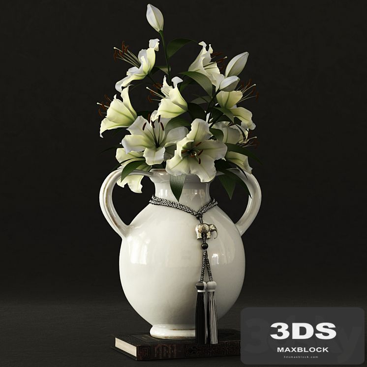 Pottery Barn / Braided Black Elephant VaseTassel