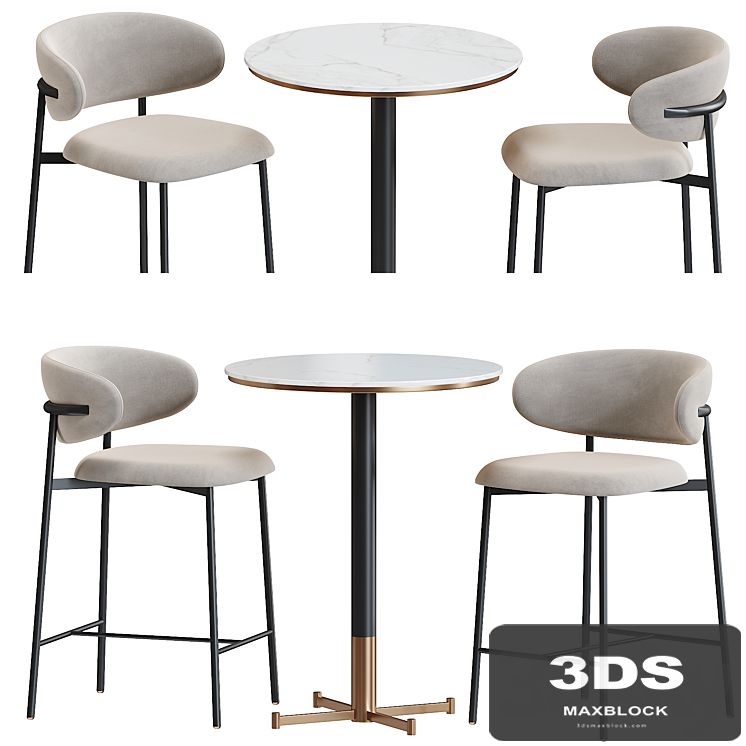 Oleandro Stool Metal bar table by Calligaris